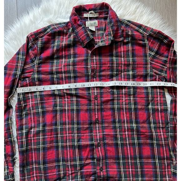 Vintage LL Bean Button Down Shirt Men's L Traditional Fit Long Sleeve Plaid Red - Picture 3 of 7